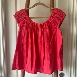 Hot pink gauzy blouse